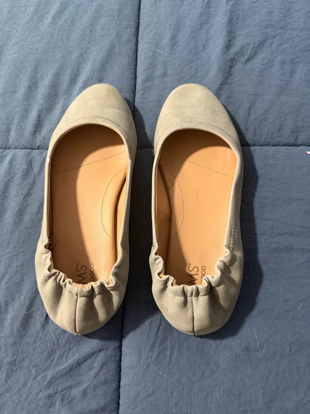 Tom’s Women's Neutral Tan Ballet Flats - Comfortable Everyday Slip-Ons